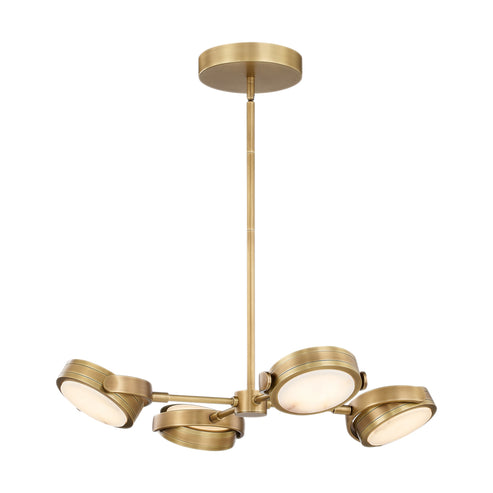 Alora Lighting PD325428VBAR-UNV-010 Blanco 28-in Pendant Ceiling light - CCT 3000K - Finish: Vintage Brass/Alabaster