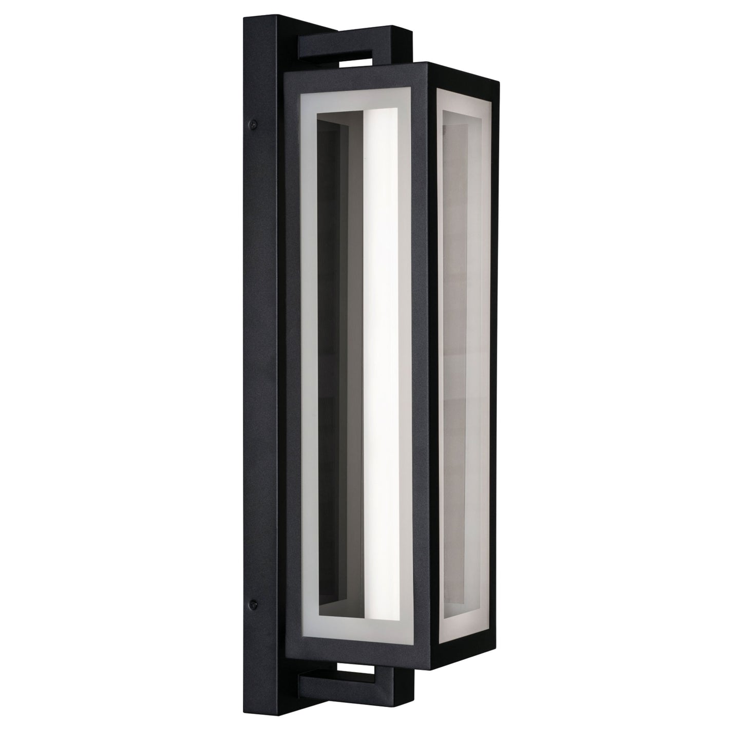AFX Lighting BLKW0724LAJUDBK-BB Blake 24 Inch LED Outdoor Wall Sconce Light, 120-277V, Watt 26W, Selectable 5CCT , Black Finish with Emergency Battery Backup