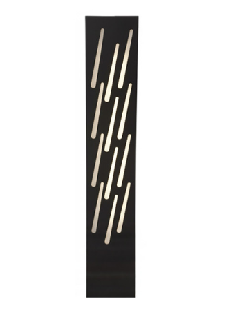 Westgate BOL-605-33-S-RP-MCT-BK 33.5 Inch Decorative Square Bollard Light With Rain Pattern 25W CCT Selectable 3000K/4000K/5000K 120-277V Black Finish