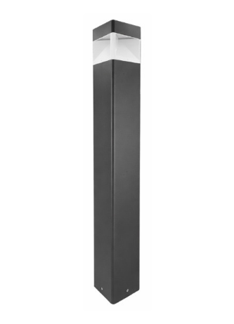 Westgate BOL-G8-100Q-MCTP-BK LED 4-Zone Quadrant Modular Bollard Light G8 Black with Chrome Finish Cone Reflector Wattage 10W/18W/25W, 80LM/W, Selectable CCT 30K/40K/50K
