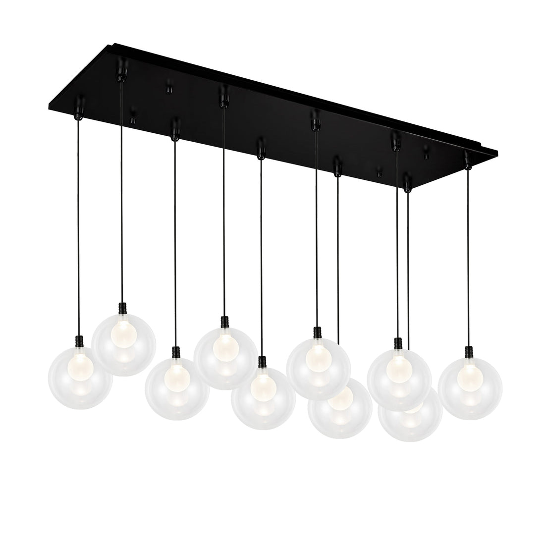 Kuzco Lighting MP3106BK-10 Bolla 6-in 10 Head Multi Pendant Ceiling Light - CCT: 3000K - Finish: Black