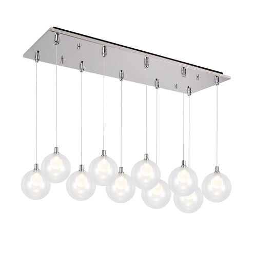 Kuzco Lighting MP3106CH-10 Bolla 6-in 10 Head Multi Pendant Ceiling Light - CCT: 3000K - Finish: Chrome