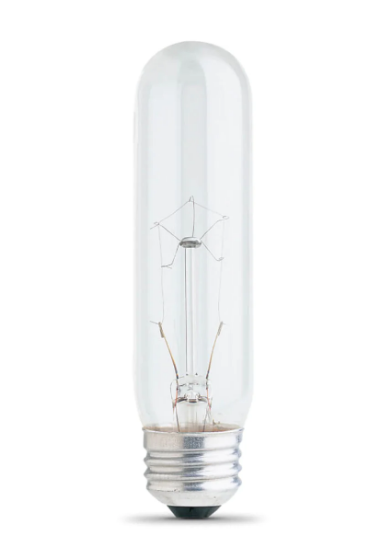 Feit Electric BP25T10/RP Soft White E26 Base T10 Dimmable Incandescent Light Bulb, Color Temperature 2700K, Wattage 25W, Voltage 120V