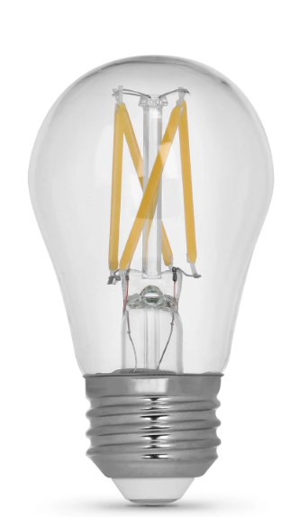Feit Electric BPA1575927CAFIL/2/RP 10W (75W Replacement) Soft White (2700K) E26 Base A15 Dimmable Enhance Filament LED Light Color Temperature 2700K, Wattage 10W, Voltage 120V Pack 2