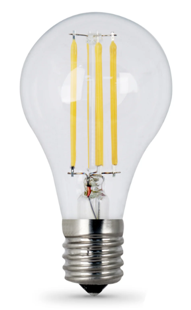 Feit Electric BPA1575N/850/FIL/2 75W Replacement A15 Dimmable Daylight Glass Filament Color Temperature 5000K, Wattage 8W, Voltage 120V Pack 2