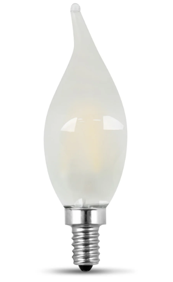 Feit Electric BPCFF60927CAFIL/2/RP 60W Replacement Frost BA10 Dimmable Soft White Decorative LED Filament Enhance Color Temperature 2700K, Wattage 5.5W, Voltage 120V Pack 2