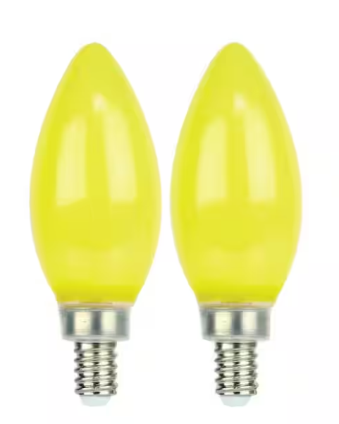 Feit Electric BPCT/BUG/LED/2 60-Watt Equivalent CA10 Candelabra Base LED Bug Light Bulb, Wattage 6W, Voltage 120V 24 Pack