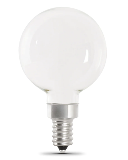 Feit Electric BPG1640W930CAFIL2 40W Replacement Bright White G16 1/2 Frost Filament LED Bulb, Color Temperature 3000K, Wattage 3.8W, Voltage 120V - 2 Pack