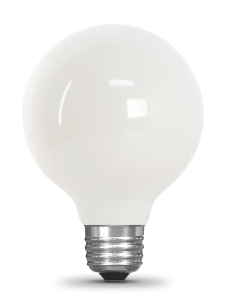 Feit Electric BPG2540W950CA/FIL/RP 40W Replacement G25 Daylight Dimmable White Enhance Glass Filament Globe LED Light Color Temperature 5000K, Wattage 3.8W, Voltage 120V Pack 1