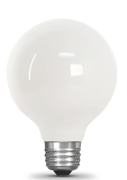 Feit Electric BPG2560W950CA/FIL/RP 60W Replacement G25 Daylight Dimmable White Enhance Glass Filament Globe LED Light Color Temperature 5000K, Wattage 5.5W, Voltage 120V Pack 1