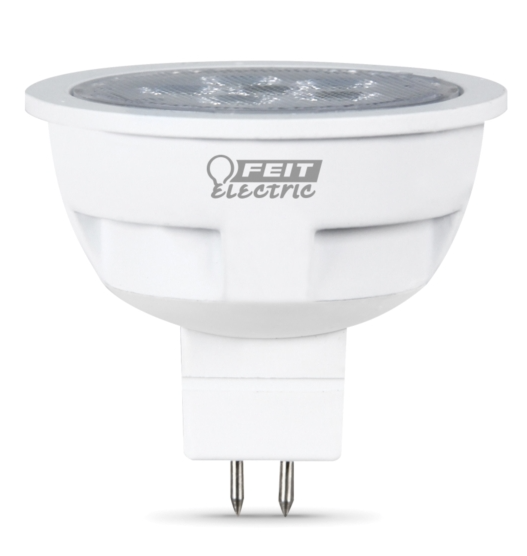 Feit Electric BPLVEXN/830CA Led Bulb, Track/Recessed, Mr16 Lamp, 50 W Equivalent, Gu5.3 Lamp Base, Clear Color Temperature 3000K, Wattage 6.4W, Voltage 12V Pack 1