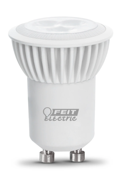 Feit Electric BPMR11/GU10/LED/CAN 25W Replacement Warm White MR11 Dimmable Reflector LED Light Bulb Color Temperature 3000K, Wattage 4W, Voltage 120V 4 Pack