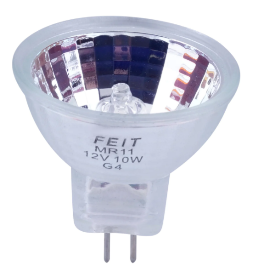 Feit Electric BPQ10MR11/CAN Warm White MR11 Dimmable Halogen Spot Reflector Light Bulb, Color Temperature 3000K, Wattage 10W, Voltage 12V