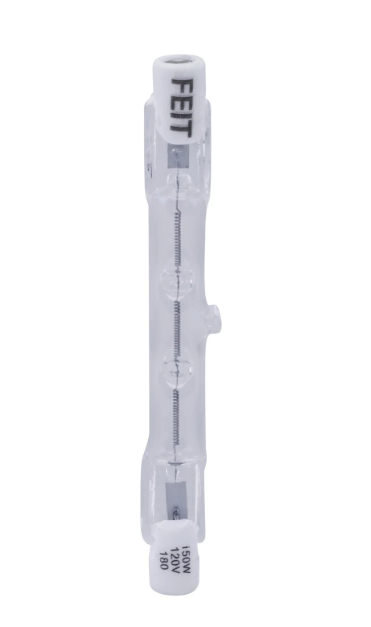 Feit Electric BPQ150T3/CL/S/2/RP 150W Warm White (3000K) R7S T3 Short Double-Ended Halogen Light Bulb Color Temperature 3000K, Wattage 150W, Voltage 120V Pack 2