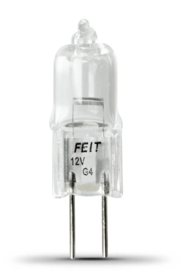 Feit Electric BPQ20T3/RP 20W Bright White (2700K) Bi-Pin G4 Base (T3 Replacement) Halogen Replacement Light Bulb Color Temperature 3000K, Wattage 20W, Voltage 12V Pack 1