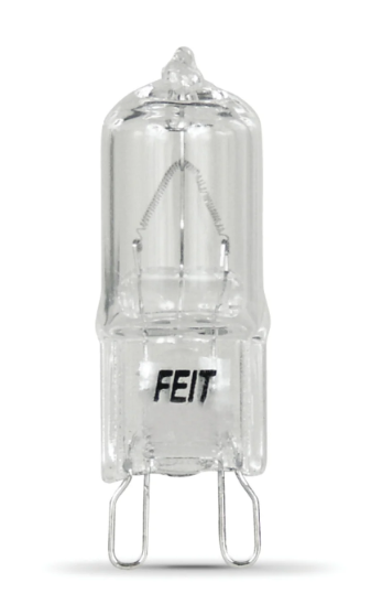 Feit Electric BPQ25/G9/RP 25W Dimmable G9 Halogen Light Bulb Color Temperature 3000K, Wattage 25W, Voltage 120V Pack 1