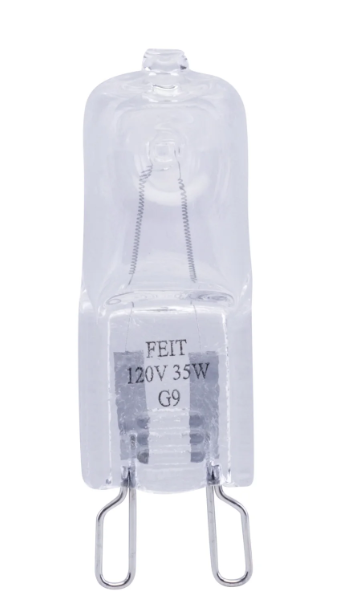Feit Electric BPQ35/G9/RP 35W Warm White (3000K) G9 Base T4 Halogen Light Bulb Color Temperature 3000K, Wattage 35W, Voltage 120V Pack 1