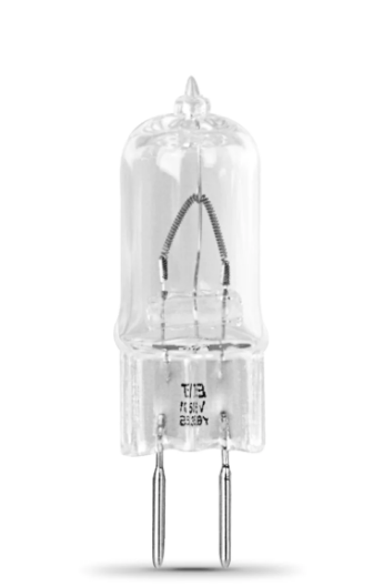 Feit Electric BPQ75T4/JCD Warm White GY6.35 Base T4 Halogen JCD Bulb, Color Temperature 3000K, Wattage 75W, Voltage 120V