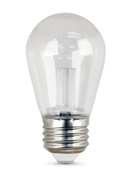 Feit Electric BPS14/SU/LED 1.5W (11W Replacement) Warm White (300K) E26 Base S14 Specialty LED Light Color Temperature 3000K, Wattage 1.5W, Voltage 120V Pack 1