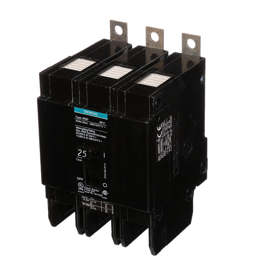 Siemens BQD325 3-Pole 25 Amp 480 VAC 14 kA Circuit Breaker