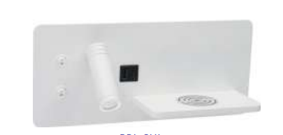 Westgate BRL-SHL-WCH-WH Horizontal Left Side Beside Reading Lamps W/ Backlight, Wireless Charging & USB Portable, Color Temperature 3000K, Lumens 500LM, White Finish
