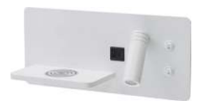 Westgate BRL-SHR-WCH-WH Horizontal Right Side Beside Reading Lamps W/ Backlight, Wireless Charging & USB Portable, Color Temperature 3000K, Lumens 500LM, White Finish