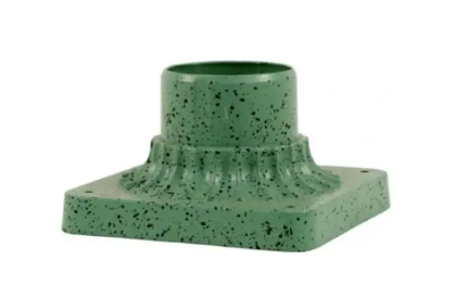 Dabmar Lighting BS222-VG 3" Surface Mounted Base Round Post, Verde Green Finish