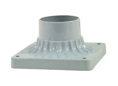 Dabmar Lighting BS222-W 3" Surface Mounted Base Round Post, White Finish