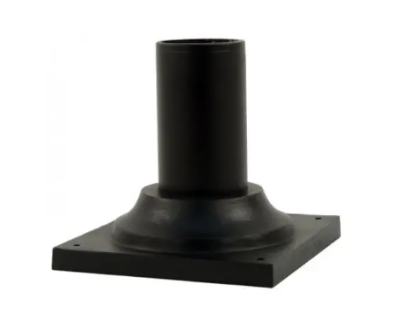Dabmar Lighting BS250-B 3" Surface Mounted Base Round Post, Black Finish