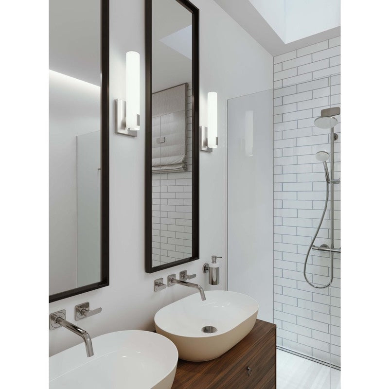 AFX Lighting BWNS051412L30D1SB Bowen 14 Inch Tall LED Wall Sconce In Satin Brass With White Acrylic Diffuser