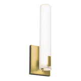 AFX Lighting BWNS051412L30D1SB Bowen 14 Inch Tall LED Wall Sconce In Satin Brass With White Acrylic Diffuser