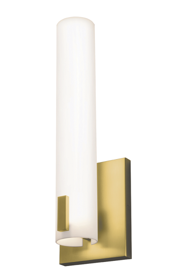AFX Lighting BWNS0514LAJUDLB Bowen 14 Inch LED Wall Sconce,120-277V, Wattage 16W, Selectable 5CCT 2700K/3000K/3500K/4000K/5000K, Light Antique Brass Finish