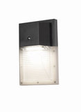 AFX Lighting BWSW060822L50MVBK 8 Inch Tall LED Outdoor Security Light In Black With Clear Acrylic Diffuser