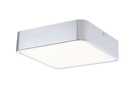 Eurofase Lighting 30163-010 Bays 18" Wide LED Flush Mount Square Ceiling Fixture, Chrome Finish