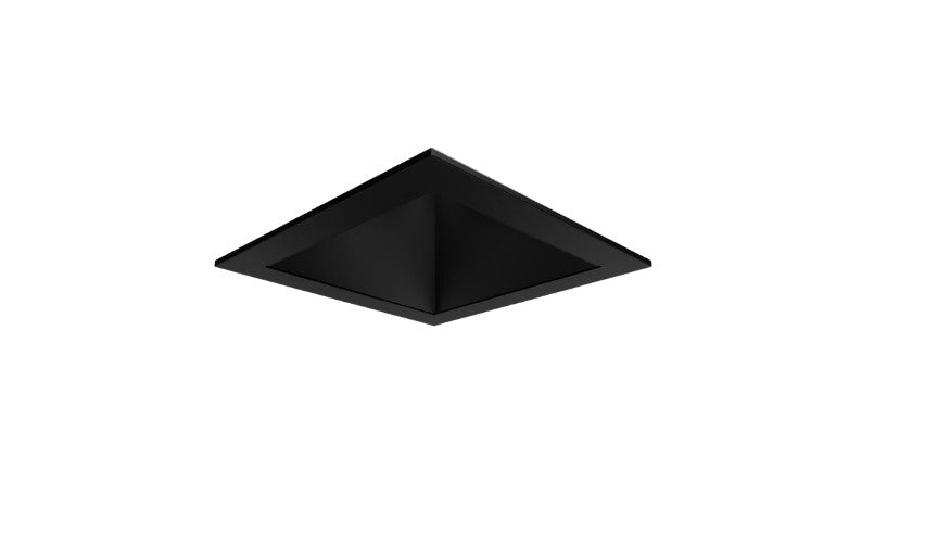 Visual Comfort Architectural ENCL3SRF-L15WD31DI-B-B Modern Entra CL 3" Square Fixed Downlight Flanged IC Airtight Trim / Remodel Housing - CCT: 3000K-1800K - 15W - Reflector Finish: Black - Trim Finish: Black