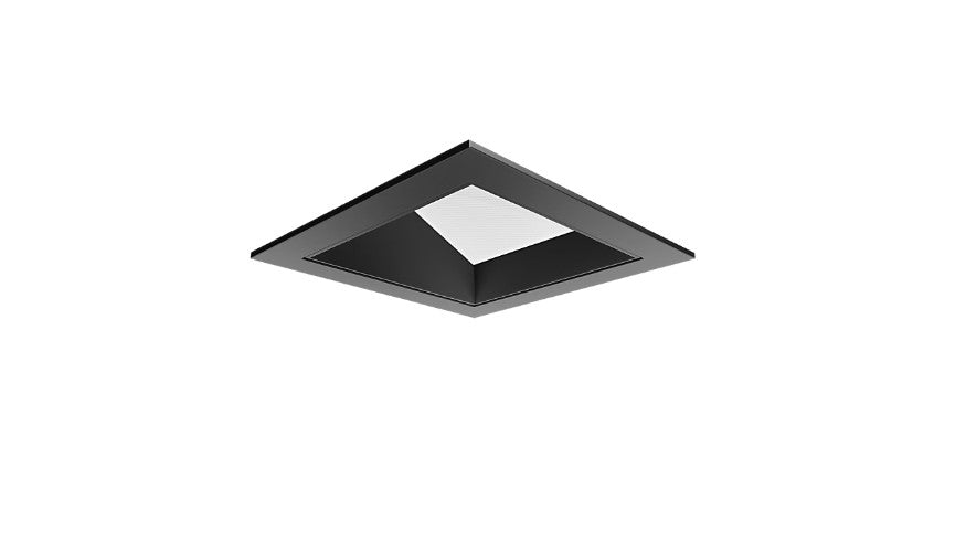 Visual Comfort Architectural ENCL3SRF-L15930WI-B-B Modern Entra CL 3" Square Wall Wash Flanged IC Airtight Trim / Remodel Housing - CCT: 3000K - 15W - Reflector Finish: Black- Trim Finish: Black