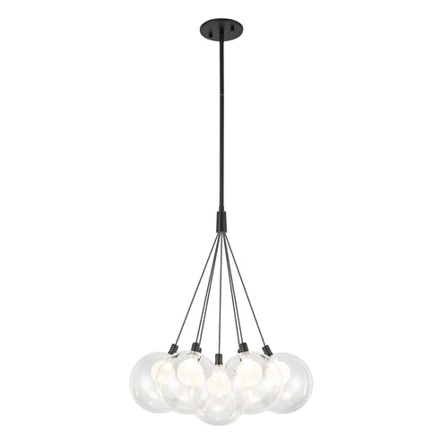 Kuzco Lighting CH3117-BK Bolla LED 16.5 inch Black Chandelier Ceiling Light in Clear Glass