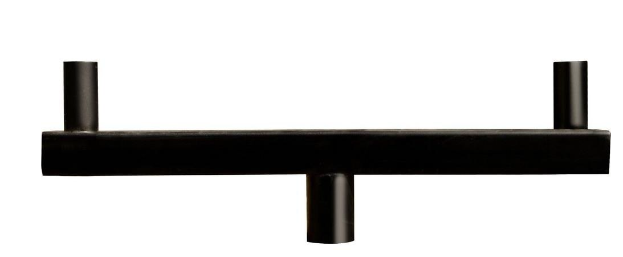 Dabmar Lighting P-ARM-T2-B 40.75 Inch Round Post Arm Bracket For 2 Fixtures For 3 Inch X 12' Post, Black Finish