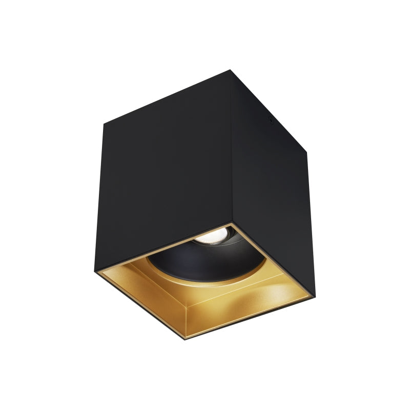 Visual Comfort Architectural 700FMEXO630BG-LED935 Modern Exo 6" LED Flush Mount Ceiling Light - 120-277V - CCT: 3500K - Shade Color: Matte Black - Trim Finish: Haze Gold - Beam Spread: 30°