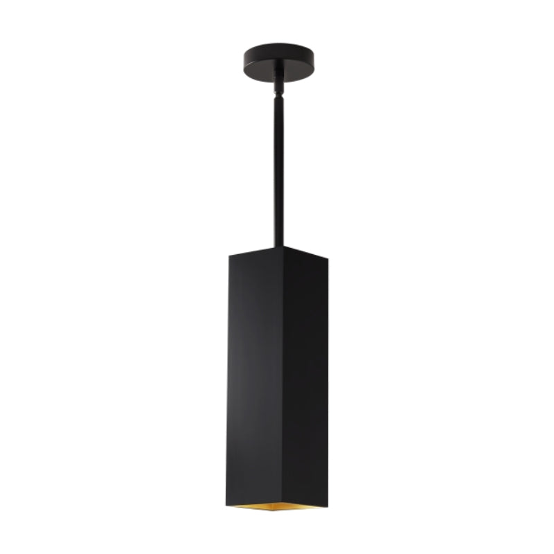 Visual Comfort Architectural 700TDEXOP184830BG-LED935 Modern Exo 18" 1-lt 5" LED Pendant Ceiling Light - Stem Length: 48" - CCT: 3500K - Shade Color: Matte Black - Trim Finish: Haze Gold- Beam Spread: 30°