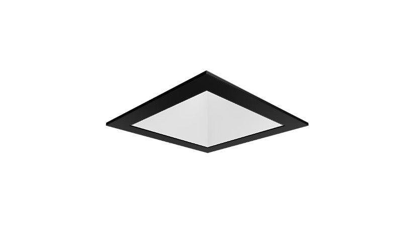 Visual Comfort Architectural ENCL3SRF-L15WD31DI-W-B Modern Entra CL 3" Square Fixed Downlight Flanged IC Airtight Trim / Remodel Housing - CCT: 3000K-1800K - 15W - Reflector Finish: White - Trim Finish: Black