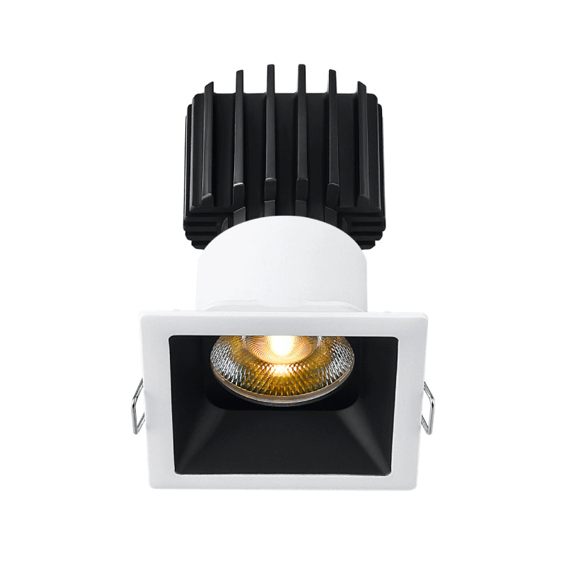 Lotus LED Lights L3F-SRT-WB-RC20-1895 3" Tangra LED Fixed Square Recessed Thin Trim - CCT: Dim to Warm (3000K-1800K)- Trim Color: White Black - Optics: Reflector Clear Glass - Beam Angle: 20°