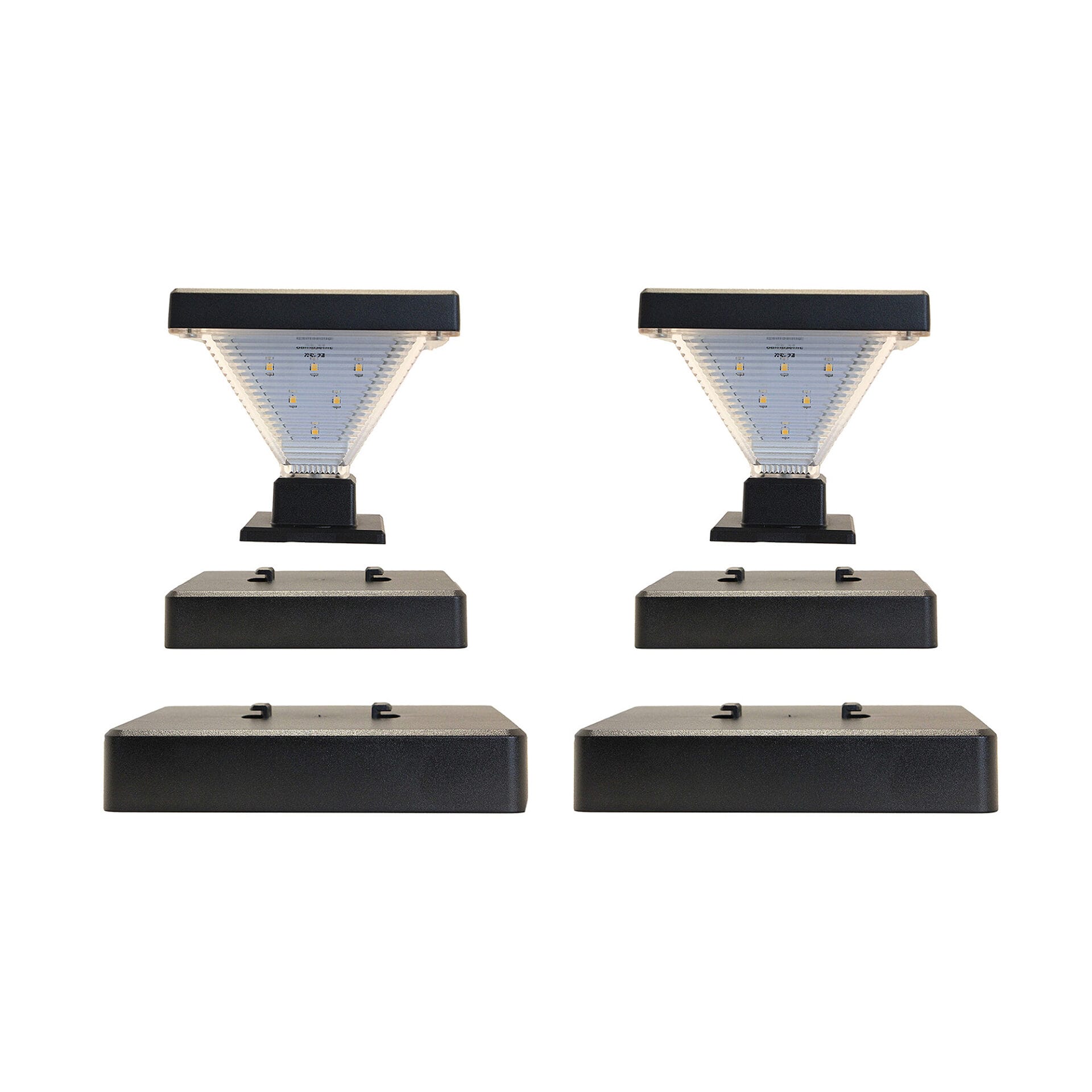 Gama Sonic 144iP2500KIT Luxor Solar Post Cap Light Black – Pack of 2