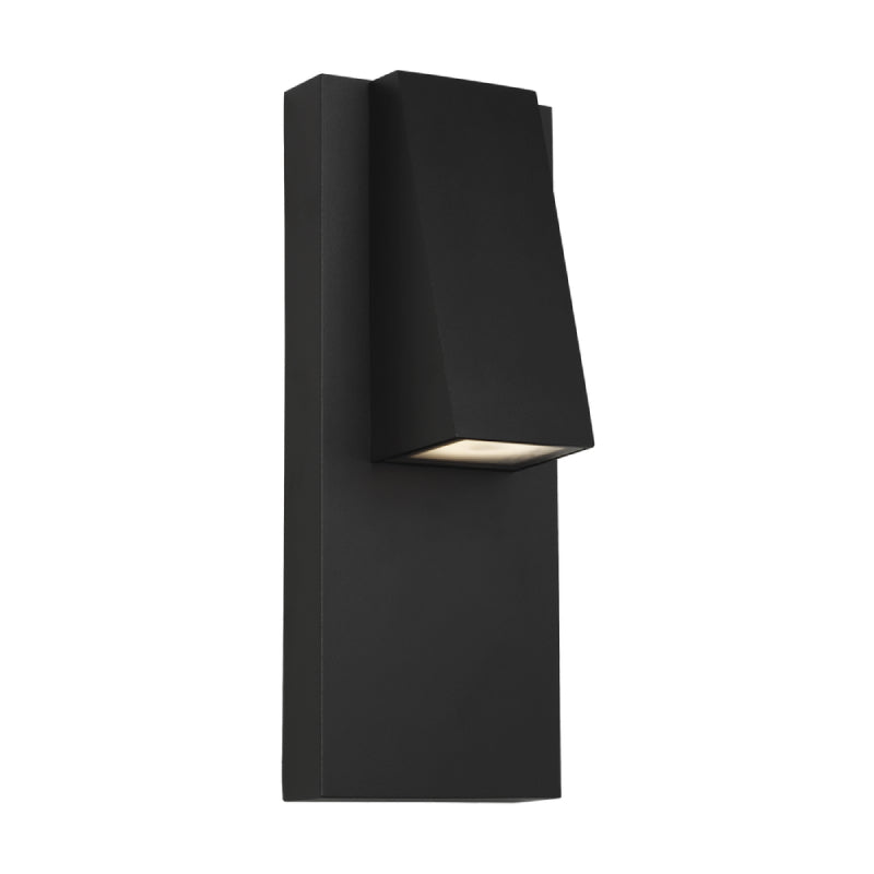 Visual Comfort Architectural 700WSPEAKB-LEDWD Modern 13" Peak Tall LED Outdoor Wall Sconce Light - 120V - CCT: 3000K-2200K - Finish: Black