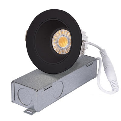 2" LED Round Candles Recessed Downlight, Selectable 3CCT - Black Finish