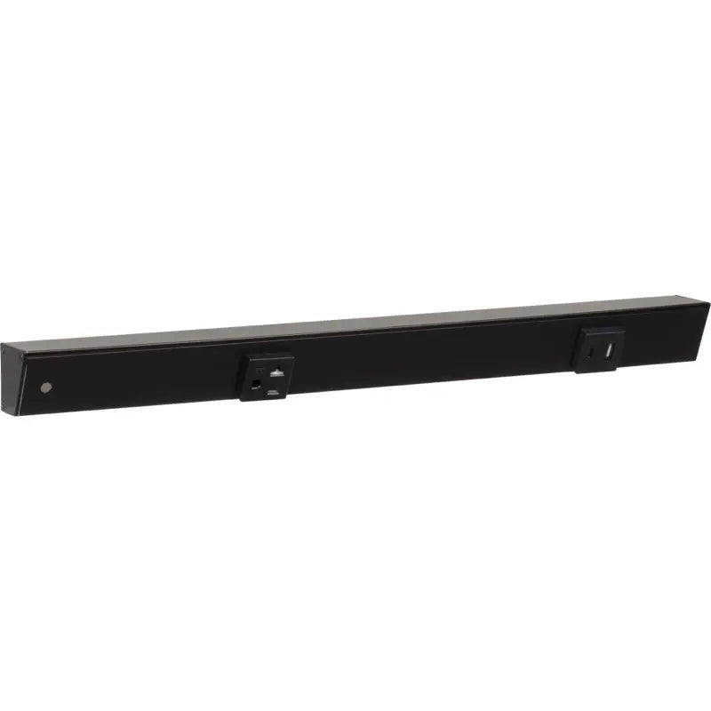 Task Lighting APTUR18-2BBK 18" Slim Angled Power Strip - Left Wire Entry - 1 Black Receptacle - Right Side USB-A/C - 120V - Finish: Black