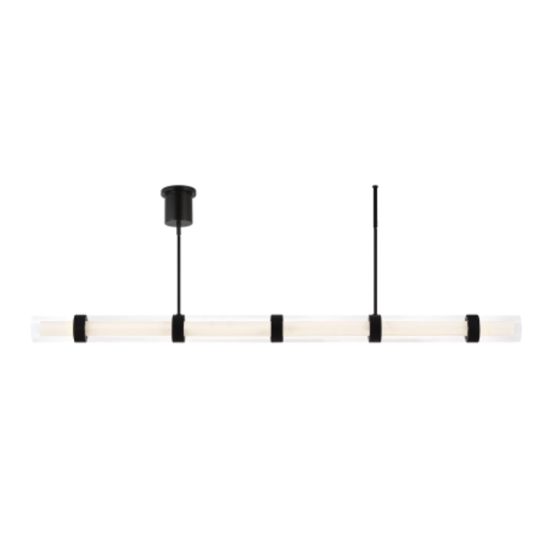 Visual Comfort Architectural 700LSWIT6B-LED930 Modern 70" Wit LED 6-Glass Linear Suspension Ceiling Light - 120-277V - CCT : 3000K - Finish: Black