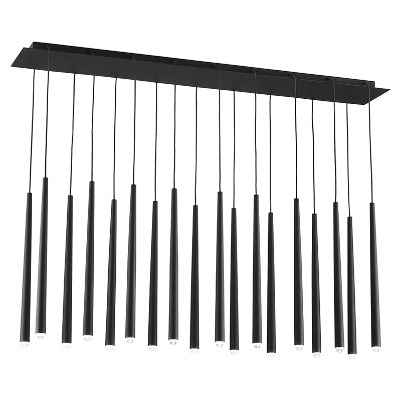 Visual Comfort Architectural 700TRSPPYL18TB-LED930277 Modern 43" Pylon 18-lt LED Chandelier Ceiling Light - 277V - CCT: 3000K - Finish: Nightshade Black