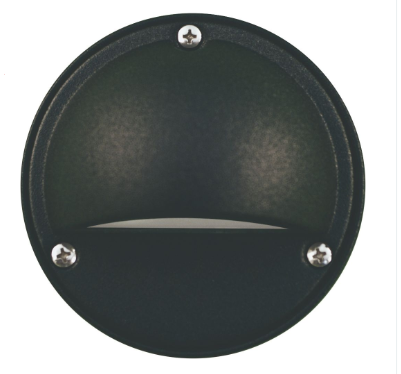 Dabmar Lighting LV605-L3-30K-B Cast Aluminum Surface Mount Hooded Step Wall Light, Wattage 3W, Color Temperature 3000K, Voltage 12V, Black Finish