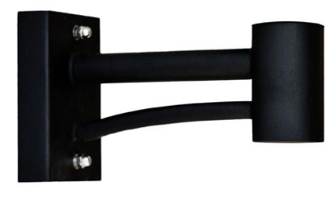 Dabmar Lighting P-ARM-GM1-B Steel Wall Mounted Arm for Small & Medium GM Post Top Fixture, Black Finish